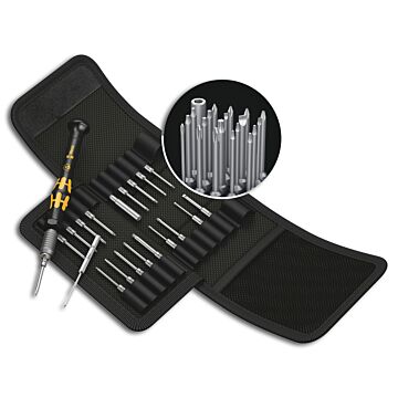 WERA Falttasche mit 44 mm langen Bits Kraftform Kompakt Micro-Set ESD/21