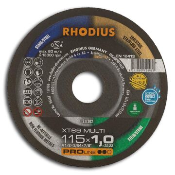 RHODIUS Trennscheibe XT69MULTIPRO 115x1,0mm, gerade