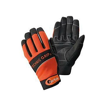 MONTAGEHANDSCHUH TECHNIC GRIP ORANGE/SCHWARZ (ARBEITSHANDSCHUH), FORTIS