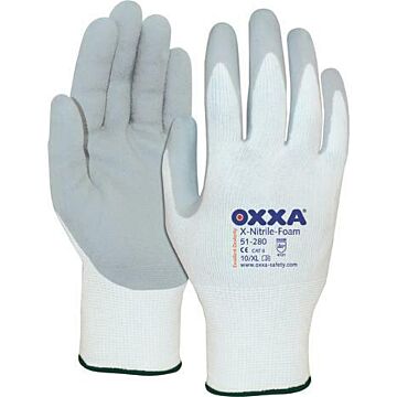 OXXA Montagehandschuhe X-Nitrile-Foam weiß/grau (Arbeitshandschuh) 