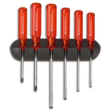 PB SWISS TOOLS Schraubendreher-Satz 6-teilig, Schlitz PH, Wandhalter