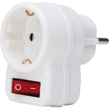 KOPP Schuko-Zwischenstecker mit Schalter, arktisweiß