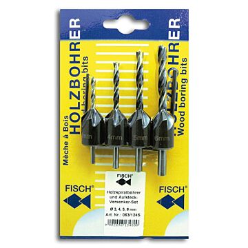 FISCH Holzspiralbohrer-/Versenker-Satz 3-4-5-6mm auf Karte