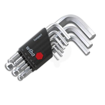 WIHA Winkelschraubendreher-Satz, Handhalter 9-teilig, 1,5-10mm, Kugelkopf
