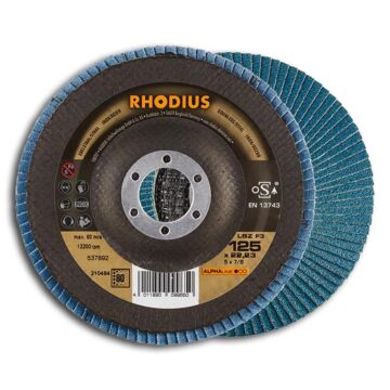 RHODIUS Fächerschleifscheibe LSZ F3, gewölbt