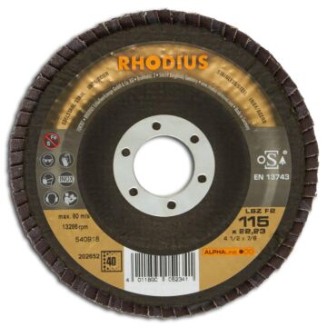 RHODIUS  Fächerschleifscheibe LSZ F2, gewölbt
