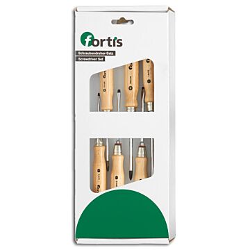 SCHRAUBENDREHERSATZ HOLZHEFT 6-TEILIG SCHLITZ/PH, FORTIS
