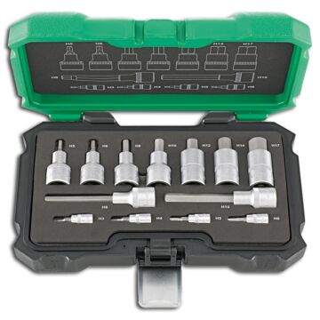 SCHRAUBENDREHER-EINSATZGARNITUR 1/4"+1/2" 13-TEILIG, INNENSECHSKANT, FORTIS