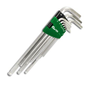 WINKELSCHRAUBENDREHER-CLIP 9-TEILIG, 1,5-10MM, MIT KUGELKOPF, FORTIS