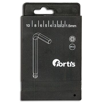 WINKELSCHRAUBENDREHER-BOX 9-TEILIG, 1,5-10MM,KUGELKOPF, FORTIS