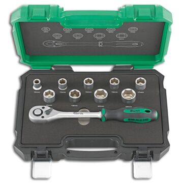 STECKSCHLÜSSEL-GARNITUR 1/2" 10-TEILIG, FORTIS