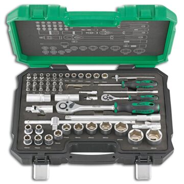 STECKSCHLÜSSEL-GARNITUR 1/4"+1/2" 55-TEILIG, FORTIS