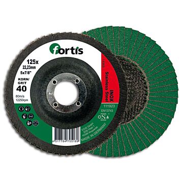 FÄCHERSCHLEIFSCHEIBE, KERAMIKKORN, GEWÖLBT, FORTIS