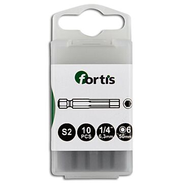 BIT 1/4" FÜR 6-KANT-SCHRAUBEN, 50 MM, FORTIS