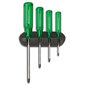 PB SWISS TOOLS Schraubendreher-Satz 4-teilig, PZ, Wandhalter