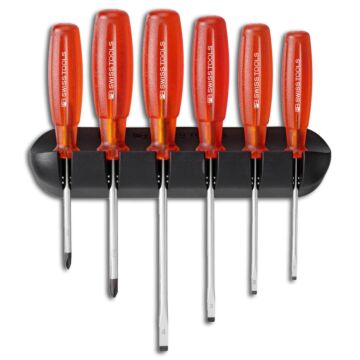 PB SWISS TOOLS Schraubendreher-Satz 6-teilig, Schlitz PH, Wandhalter