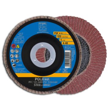 PFERD POLIFAN FÄCHERSCHLEIFSCHEIBE PFC 125 A 40 PSF GEKR., PFERD TOOLS