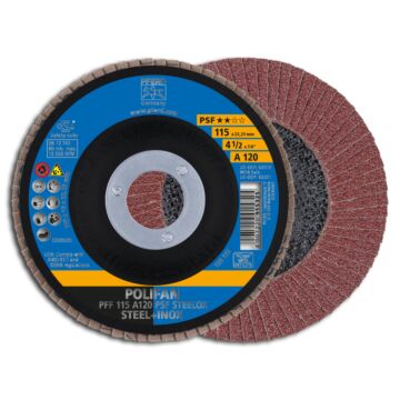 PFERD POLIFAN FÄCHERSCHLEIFSCHEIBE PFF 115MM A120 PSF STEELOX, PFERD TOOLS