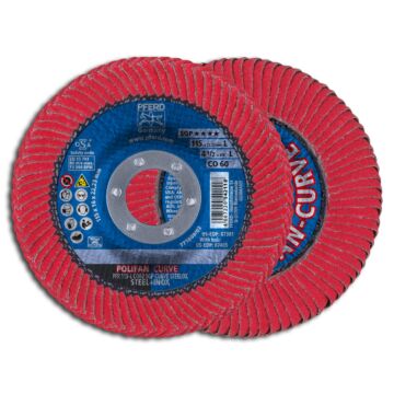 PFERD POLIFAN FÄCHERSCHLEIFSCHEIBE PFR 115MM CO 60 SGP - CURVE L - (STAHL / INOX), PFERD TOOLS