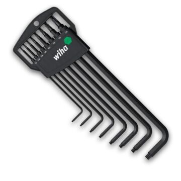 WIHA TORX-Winkelschraubendreher-Satz, 8-teilig T9-T40, mit Kugelkopf, lang, im Kunststoff-Halter