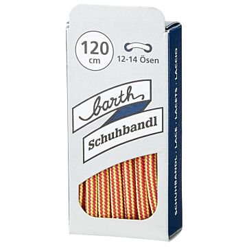 BARTH Schnürsenkel rund gelb-rot 120cm