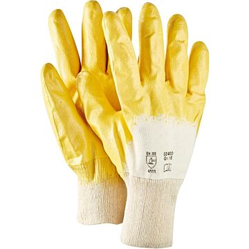 ASATEX Nitrilhandschuh gelb mit Strickbund (Arbeitshandschuh) 