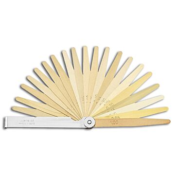 FÜHLERLEHRE, ANTIMAGNETISCH 20 BLATT, MESSING 0,05-1,0MM, FORMAT