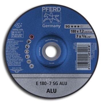 PFERD SCHRUPPSCHEIBE, GEKRÖPFT E 178-7,2MM A24N SG - (ALU), PFERD TOOLS
