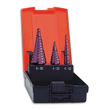 UNIVERSAL-STUFENBOHRER-SATZ HSS TIALN 4 -30,00MM, FORMAT