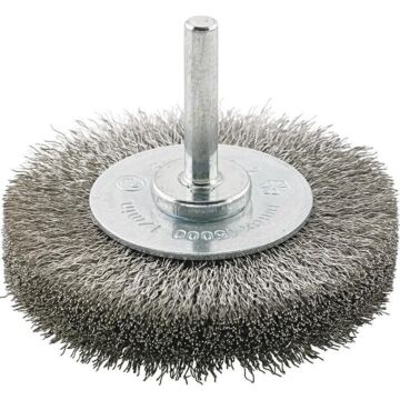 RUNDBÜRSTE ROSTFREI VA (INOX) GEWELLT MIT 6MM SCHAFT, FORMAT