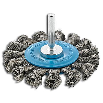 RUNDBÜRSTE, STAHLDRAHT 75MM GEZOPFT / 6MM SCHAFT, FORMAT