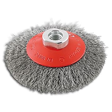 KEGELBÜRSTE STAHLDRAHT M14 100X0,30MM GEWELLT, FORMAT
