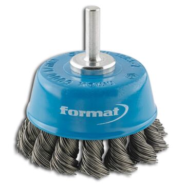 TOPFBÜRSTE, STAHLDRAHT SCHAFT 6MM 65X0,50MM GEZOPFT, FORMAT