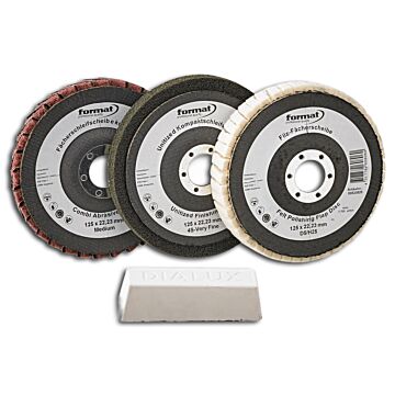 3-STUFEN POLIERSET 4-TEILIG, INKLUSIV PASTE, FORMAT