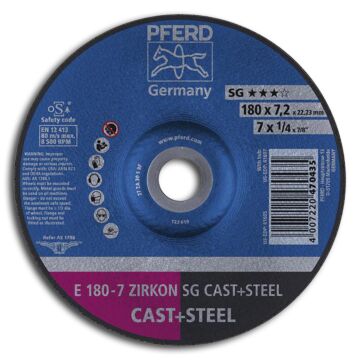 PFERD SCHRUPPSCHEIBE, GEKRÖPFT E 178-7,2MM ZA30S SG - (GUSSEISEN / STAHL), PFERD TOOLS