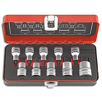SCHRAUBENDREHEREINSATZ-SATZ 1/2" 4-19MM 6-KANT, FORMAT