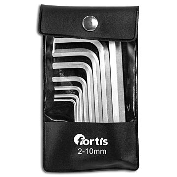 WINKELSCHRAUBENDREHER- SATZ, TASCHE 8-TEILIG, 2-10MM, VERNICKELT, FORTIS