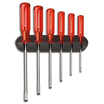 PB SWISS TOOLS Schraubendreher-Satz CLASSIC 6-teilig Schlitz, im Wandhalter