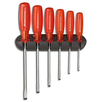 PB SWISS TOOLS Schraubendreher-Satz MULTICRAFT 6-teilig Schlitz, im Wandhalter