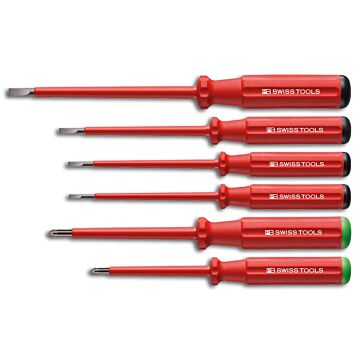 PB SWISS TOOLS Schraubendreher-Satz VDE CLASSIC 6-teilig Schlitz/PZ, im Karton