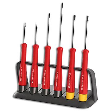 PB SWISS TOOLS Elektronik-Schraubendrehersatz 6-teilig, Schlitz/PH