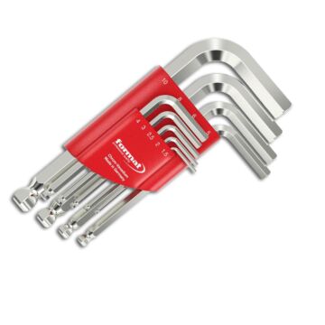 WINKELSCHRAUBENDREHER-SATZ, HANDHALTER 9-TEILIG 1,5-10MM, KUGELKOPF, FORMAT
