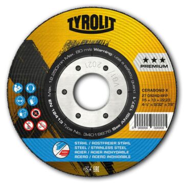 TYROLIT Schruppscheibe CERABOND X 7 mm für Stahl und Edelstahl