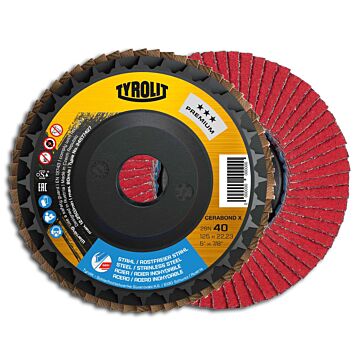 TYROLIT Fächerschleifscheibe CERABOND X, für Stahl und Edelstahl
