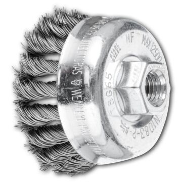PFERD TOPFBÜ?RSTE MIT GEWINDE M14X2, GEZOPFT STAHLDRAHT, 0,5MM BESATZ, D=65MM, PFERD TOOLS
